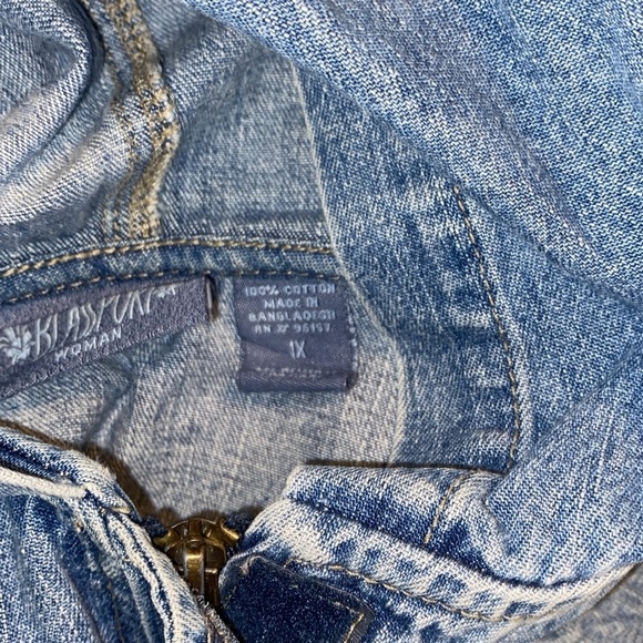 Vintage Blassport denim zip up jacket size 1X - Picture 3 of 3